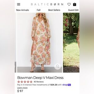 Baltic Born - Cream Floral Maxi Dress 2XL